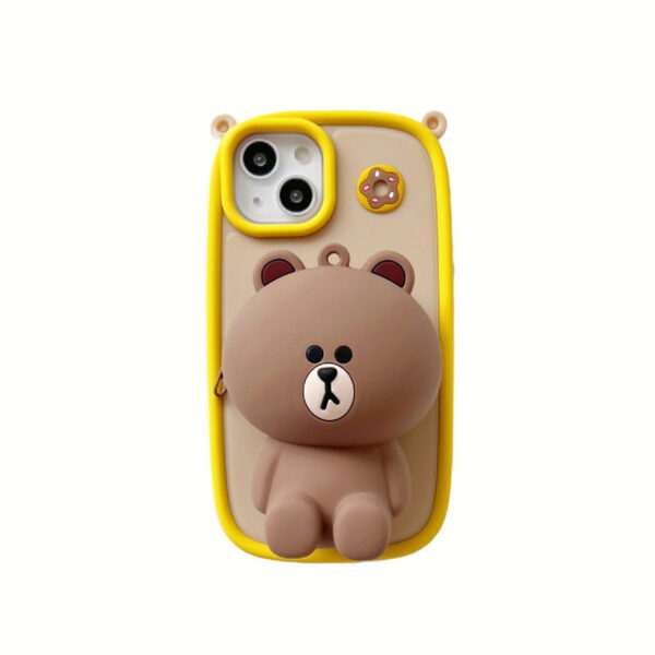 Coin Purse Bear Silicone Phone Case for Apple iPhone Models