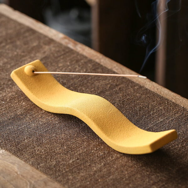 Wave Shape Macaron Color Ceramic Frosted Incense Stick Holder