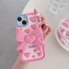 Pink Love Bowknot Silicone Phone Shell for Apple iPhone Models
