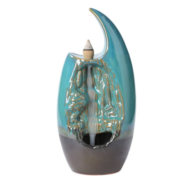 Crab Clip Blue Ceramic Incense Waterfall Burner