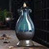 Lotus Vase Blue Ceramic Incense Waterfall Fountain Backflow Burner - Image 4