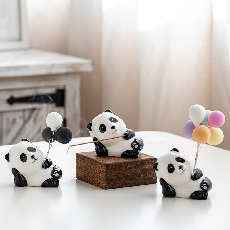 Cute Naughty Panda Ceramic Stick Incense Holder
