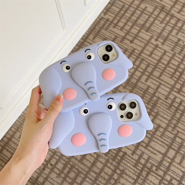 O1CN013ZJZd62FZxt9eIvug_!!1610178895-0-cib Blue Elephant 3D Stand Phone Case With Card Slot for Apple iPhone Models
