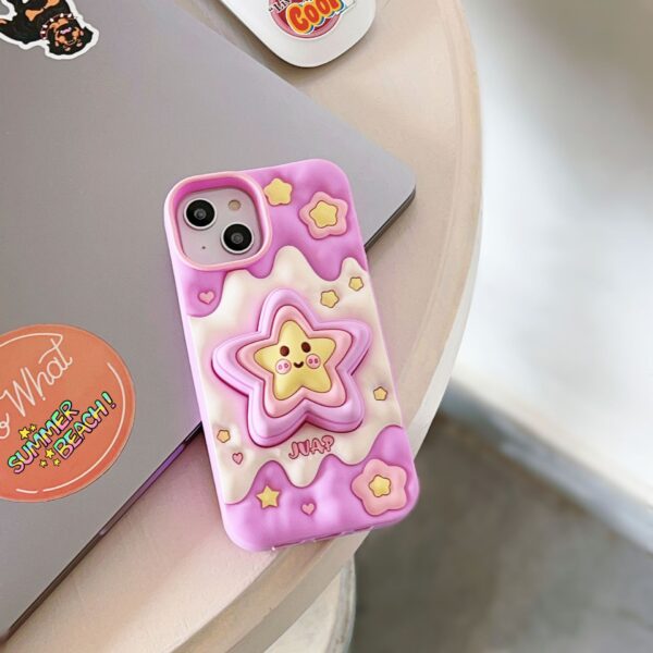 Cute Star Stand Silicone Phone Cover for Apple iPhone Models