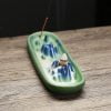 Mountain Hill Boat Blue Green Ceramic Incense Stick Burner Backflow Incense Holder - Image 3