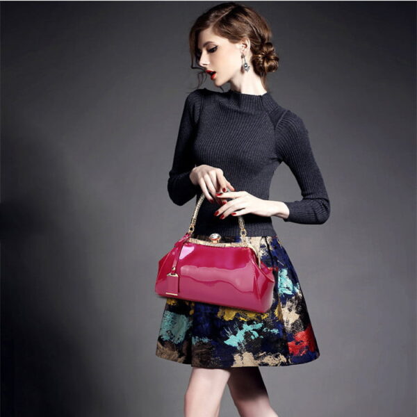 PU Leather Women's Bag, Trendy Glossy Handbag, Shoulder Crossbody Bag, Bridal Party Bag, Women's Bag