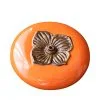 Flat Persimmon Ceramic Incense Stick Holder - Image 6