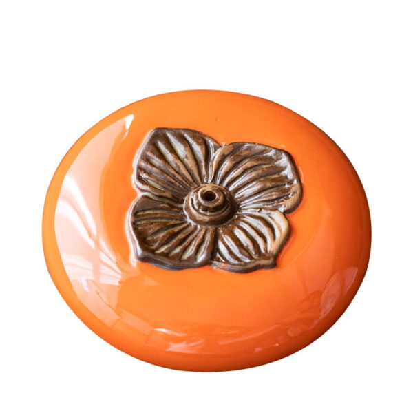 Flat Persimmon Ceramic Incense Stick Holder