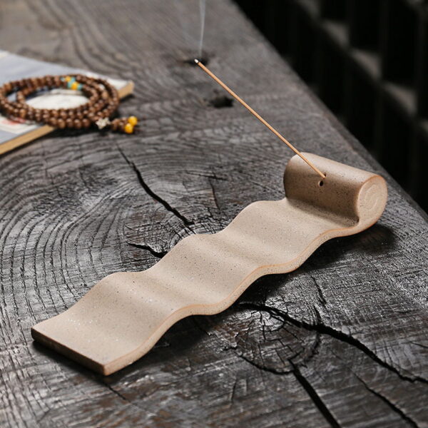 Wave Scroll Ceramic Incense Stick Holder