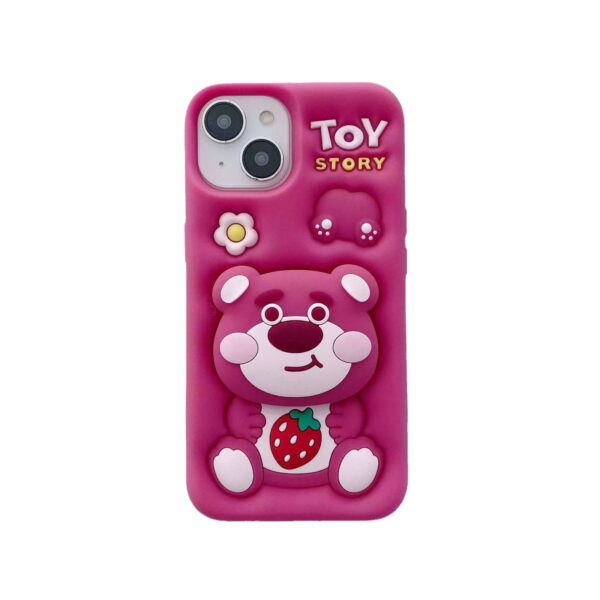 Rose Strawberry Bear Silicone Phone Cover for Apple iPhone Models