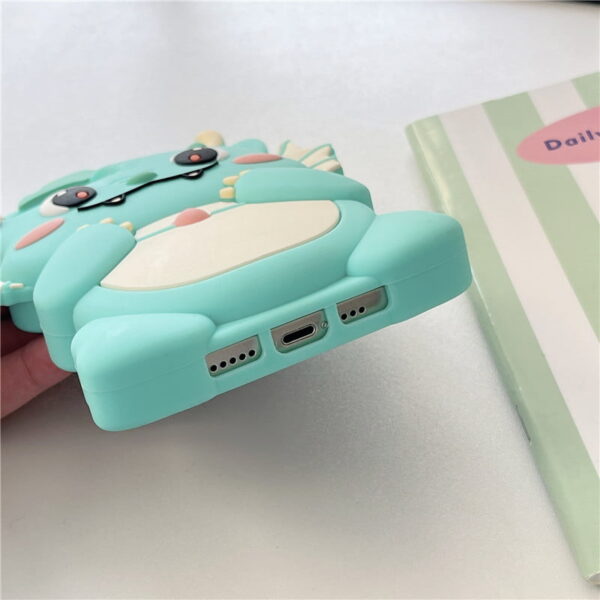 Cyan 3D Cute Dragon Silicone Phone Case for Apple iPhone Model