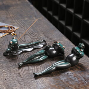 Green Frog Ceramic Incense Stick Holder