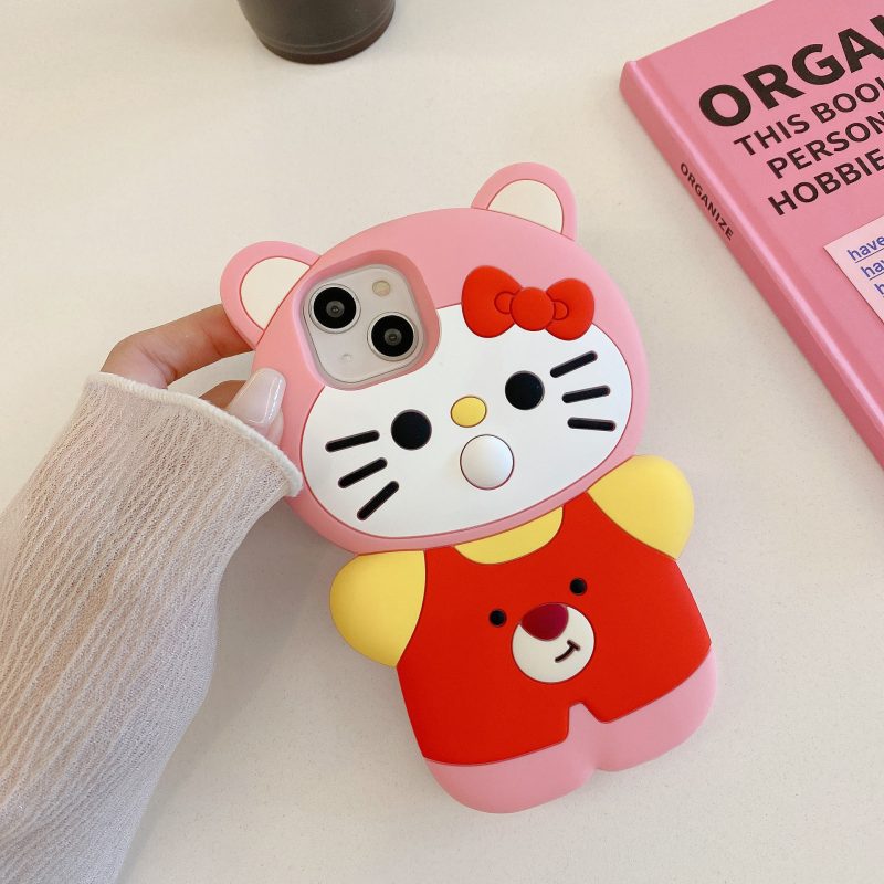 Cute Cartoon Hello Kitty Silicone Phone Cover for Apple iPhone Models