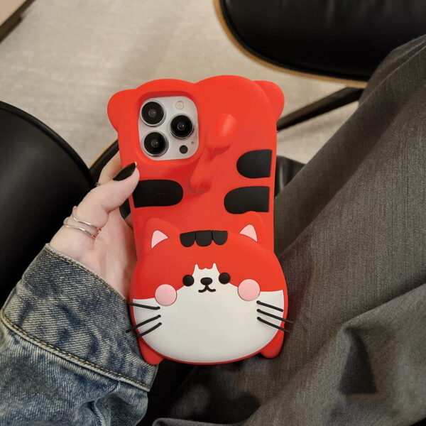 3D Cute Cat Silicone Phone Cover for Apple iPhone Model