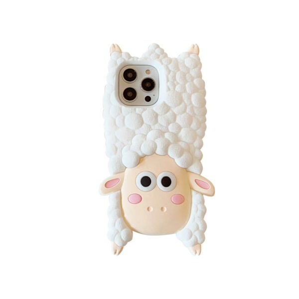 3D White Sheep Silicone Phone Cover for Apple iPhone Model