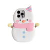 Cute Snowman Silicone Phone Cover for Apple iPhone Model
