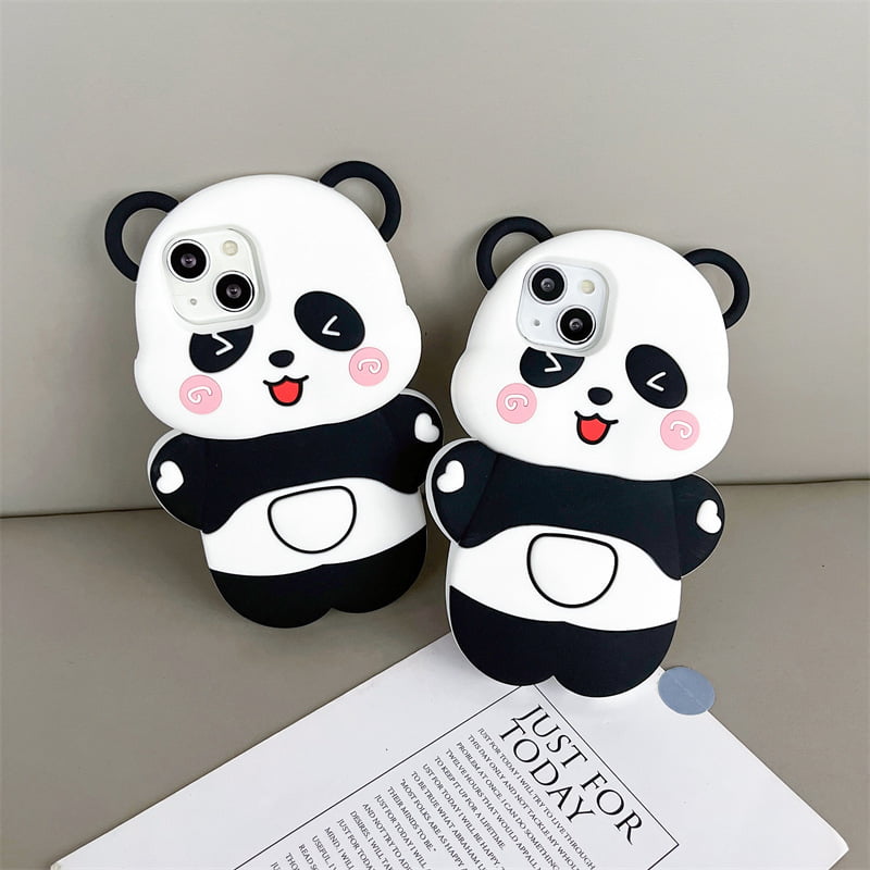 3D Cute Panda Silicone Phone Cover for Apple iPhone Model