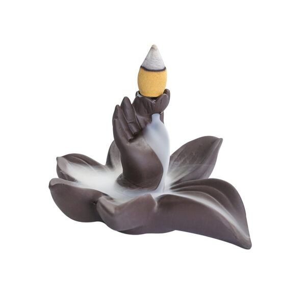 Buddha's Hand Lotus Ceramic Incense Fountain Smoke Waterfall