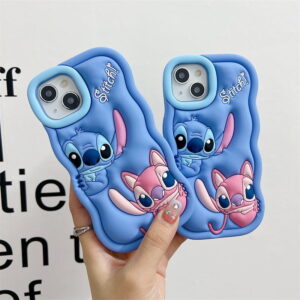Cute 3D Blue Stitch Silicone Phone Cover for Apple iPhone Models Cute 3D Blue Stitch Silicone Phone Cover for Apple iPhone Models