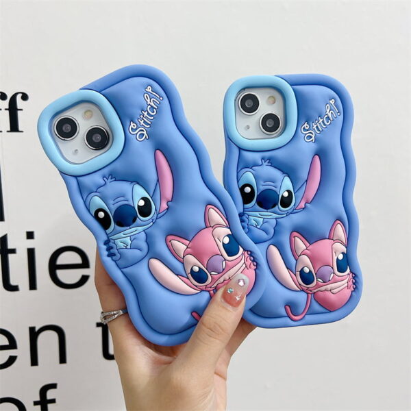 Cute 3D Blue Stitch Silicone Phone Cover for Apple iPhone Models Cute 3D Blue Stitch Silicone Phone Cover for Apple iPhone Models