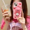 Pink Beaver Silicone Cell Phone Shell for Apple iPhone Models