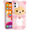 Cute Pink Bear Silicone Phone Cover for Apple iPhone Model