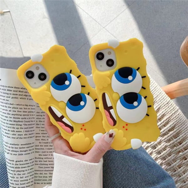 O1CN017cEB6C1p6UG4kVwyL_!!3476145311-0-cib 3D Spongebob Silicone Phone Cover for Apple iPhone Model