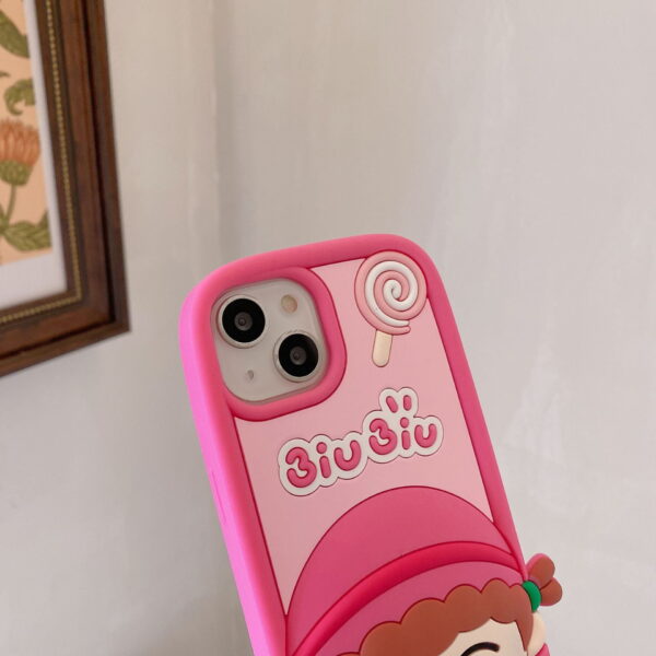 O1CN017ydOCp1JZjxxU2EL7_!!2590161043-0-cib Pink Little Girl Silicone Phone Cover for Apple iPhone Models