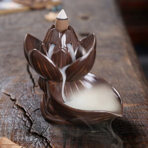 Retro Lotus Bud Ceramic Fountain Waterfall Incense Holder Retro Lotus Bud Ceramic Fountain Waterfall Incense Holder