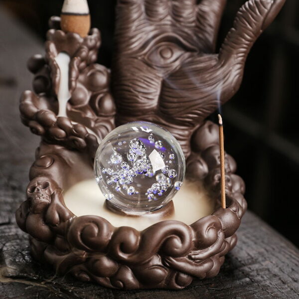 Halloween Ghost Hand Devil Eye Purple Sand Backflow Incense Holder