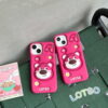 Cute Silicone Strawberry Bear Phone Case for Apple iPhone Models