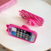 O1CN019InBGO1F81XbjEE5b_!!3357910441-0-cib Barbie Love Bow Silicone Phone Case With Stand for Apple iPhone Model