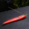 Pepper With Pepper Seeds Ceramic Incense Stick Holder