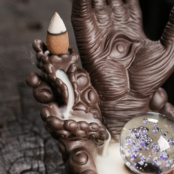 Halloween Ghost Hand Devil Eye Purple Sand Backflow Incense Holder