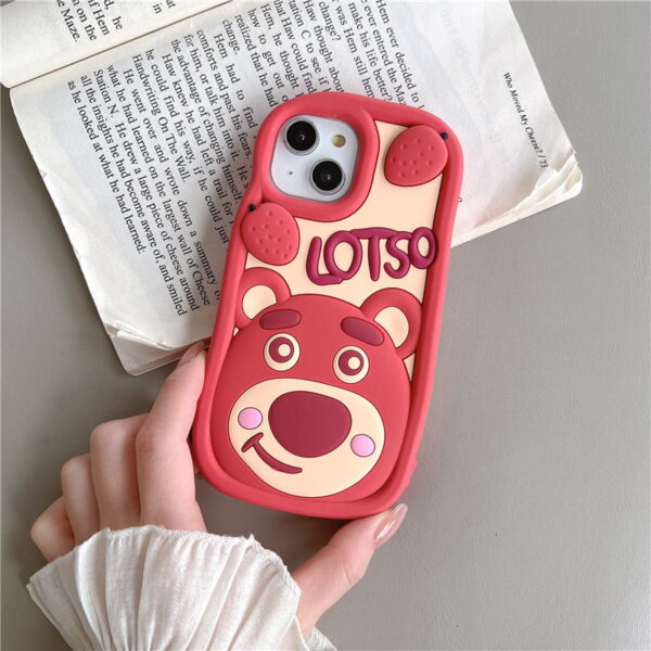 O1CN019vUnUb21zhRyr6NaV_!!3820417056-0-cib Cute Strawberry Bear Silicone Phone Shell for Apple iPhone Models