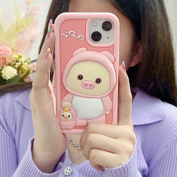 3D Pink Pigs Silicone Phone Case for Apple iPhone Model 3D Pink Pigs Silicone Phone Case for Apple iPhone Model