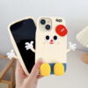 Cute Cartoon Silicone Phone Case With Stand for Apple iPhone Models Cute Cartoon Silicone Phone Case With Stand for Apple iPhone Models
