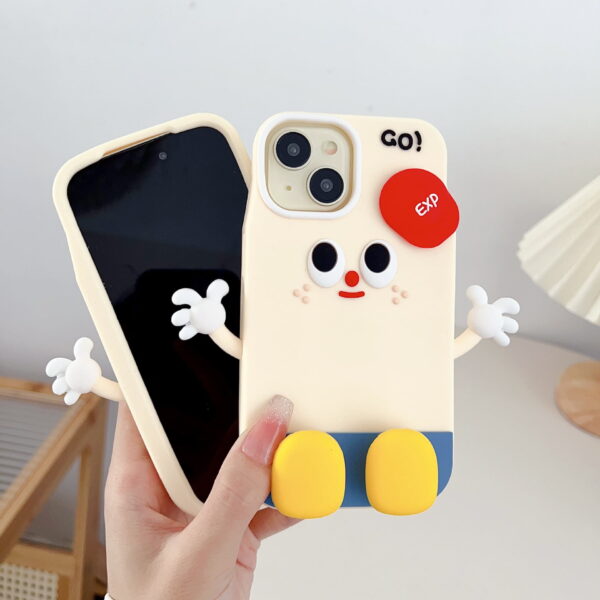 Cute Cartoon Silicone Phone Case With Stand for Apple iPhone Models Cute Cartoon Silicone Phone Case With Stand for Apple iPhone Models