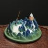 Hill Mountain Blue Green Ceramic Stick Backflow Incense Burner