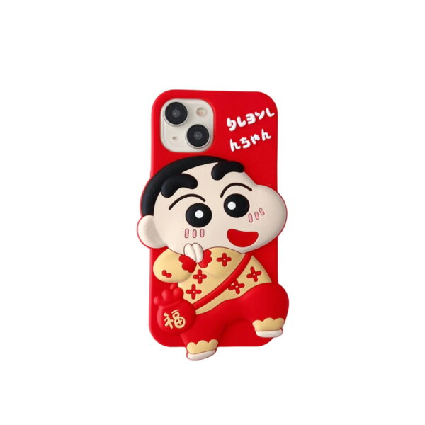 Red Cartoon Crayon Shin-chan Silicone Phone Cover for Apple iPhone Models