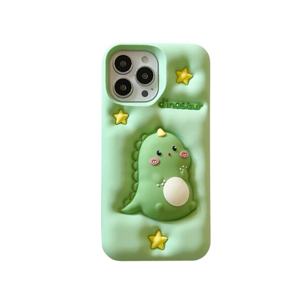 3D Green Dinosaur Silicone Phone Shell for Apple iPhone Model 3D Green Dinosaur Silicone Phone Shell for Apple iPhone Model