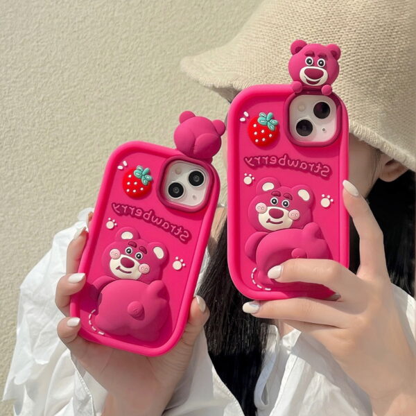 Buttocks Raised Strawberry Bear Silicone Phone Shell for Apple iPhone Model Buttocks Raised Strawberry Bear Silicone Phone Shell for Apple iPhone Model