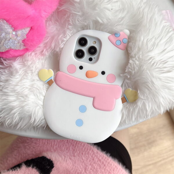 Cute Snowman Silicone Phone Cover for Apple iPhone Model
