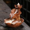 Retro Lotus Flower Lotus Leaf Ceramic Reverse Smoke Incense Holder Retro Lotus Flower Lotus Leaf Ceramic Reverse Smoke Incense Holder