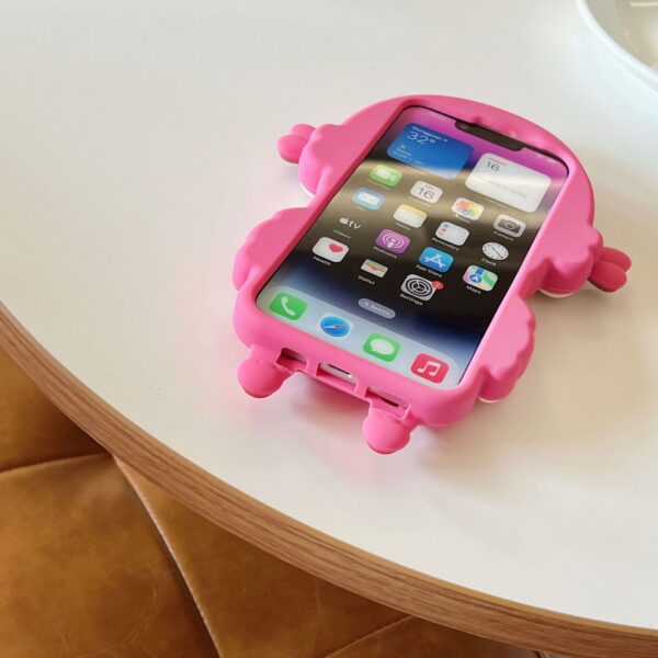 Cute Pink Girl Silicone Phone Shell for Apple iPhone Models