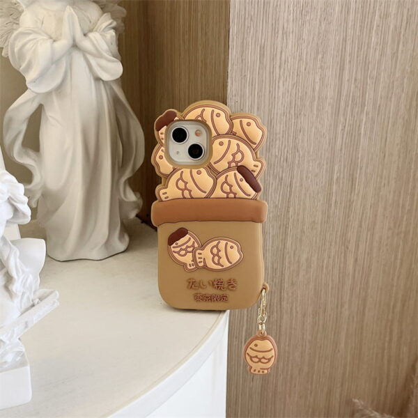 3D Cartoon Taiyaki Silicone Cell Phone Case for Apple iPhone Model