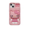 Pink Hello Kitty Stand Silicone Mobile Phone Cover for Apple iPhone Models