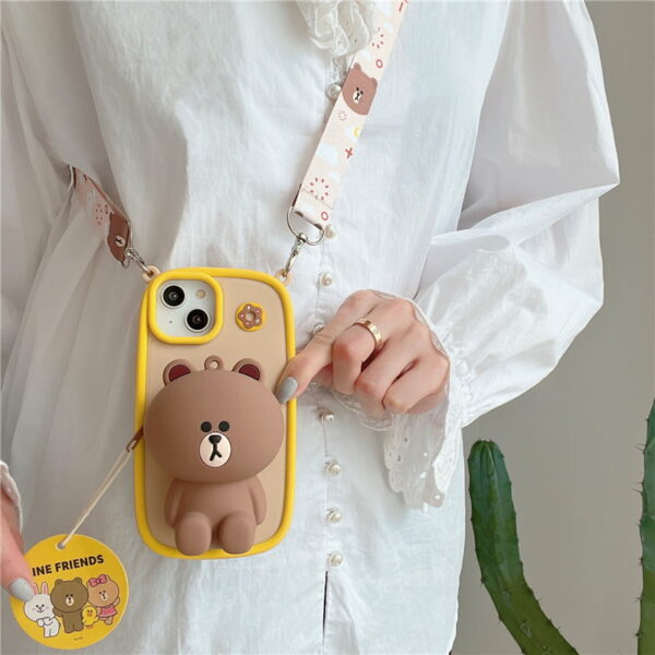 Coin Purse Bear Silicone Phone Case for Apple iPhone Models