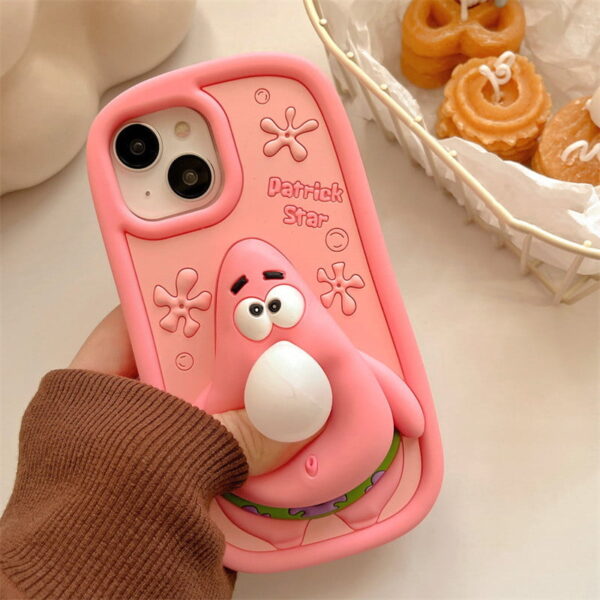 Pink 3D Patrick Star Silicone Phone Cover for Apple iPhone Model
