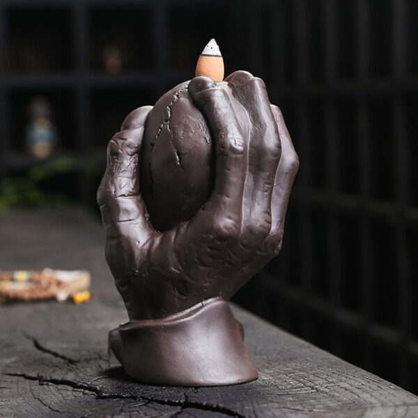 Ghost Hand Big Skull Ceramic Waterfall Backflow Incense Burner